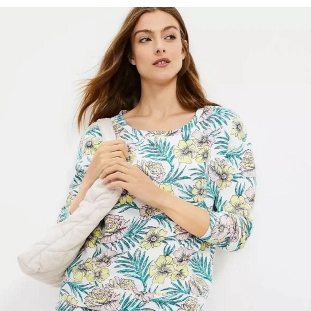 NWT‎ Lou & Grey Tropical Terry Sweatshirt Large